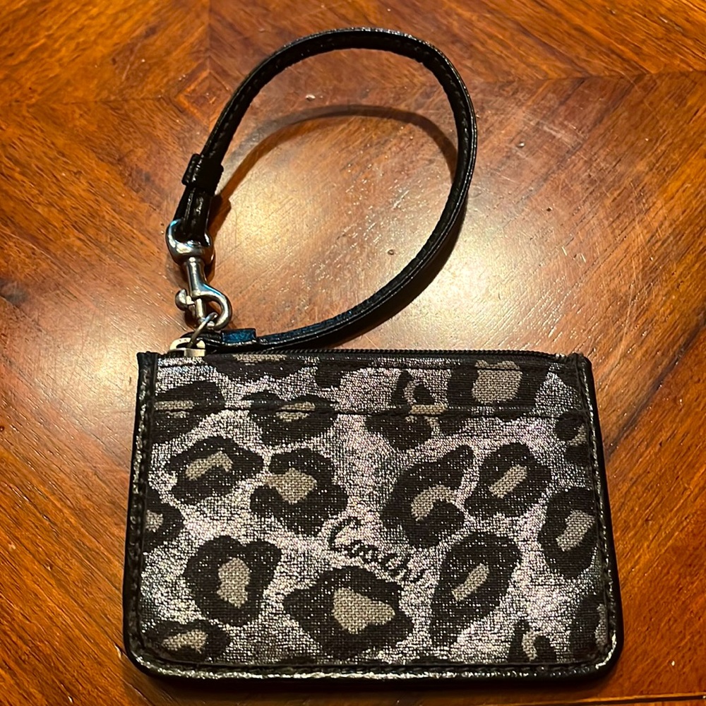 Coach Leopard print card case wristlet